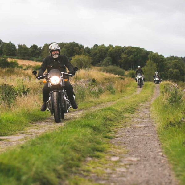 Mototcyclist on a Scottish adventure. Highland Scramble Adventure. Bikerbnb adventures. Royal Enfield motorcyclist.