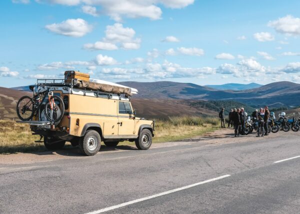 Landrover and Motorcycles in Scotland